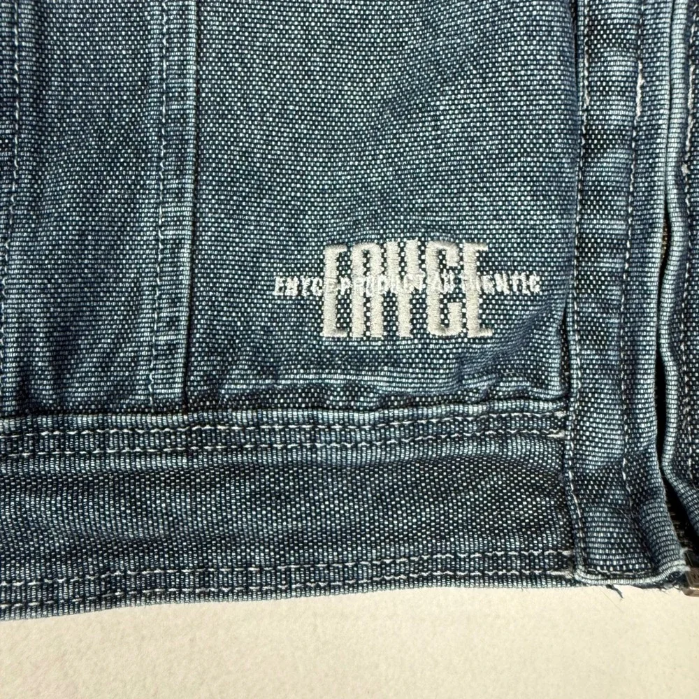 Enyce Denim Zip Up Jacket XXL Blue Y2K Streetwear Baggy Hip Hop Minimalist